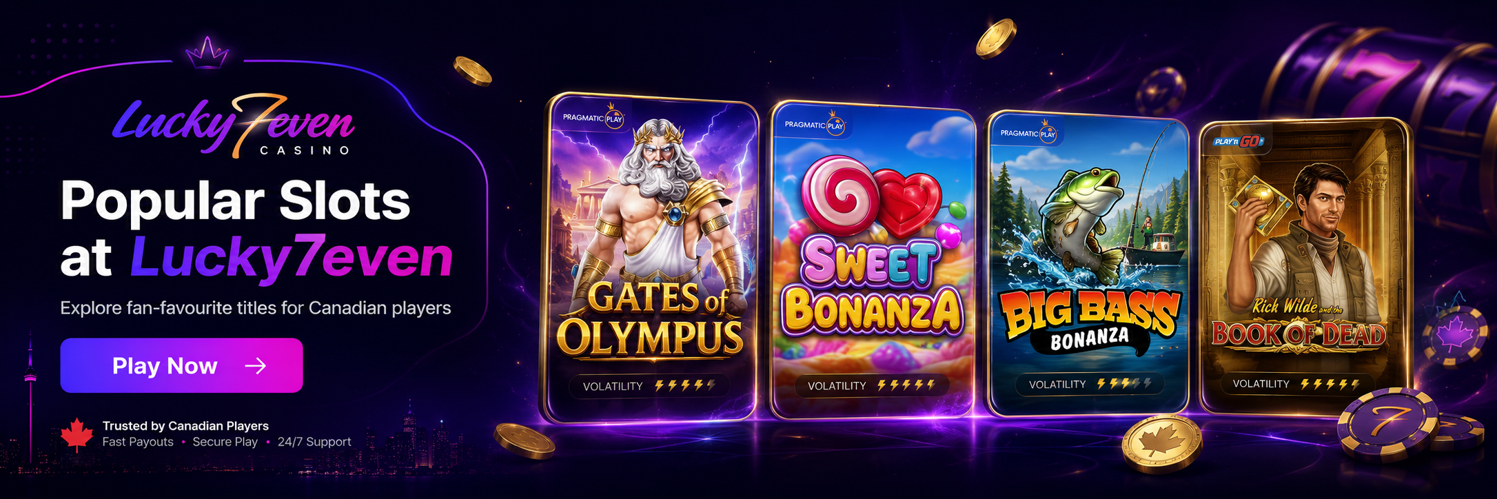 Lucky7even Bonuses for Canadian Players